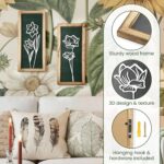 3D Floral Green Wall Art (Set of 2) Lightweight, Wooden Hang Boho Framed Wall Ar... - Image 4