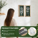 3D Floral Green Wall Art (Set of 2) Lightweight, Wooden Hang Boho Framed Wall Ar... - Image 5