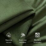 Nemia Olive Green Velvet Curtains Thermal Insulated Blackout Curtain for Bedroom... - Image 5