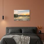 Inpraradiso Nature Landscape Canvas Wall Art: Lake Sunset Scene Picture Scenery ... - Image 4
