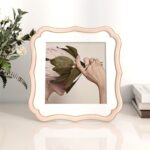 8x8 Enamel Picture Frame with HD-Tempered Glass, Display 6x6 Photo with Mat, Orn... - Image 3