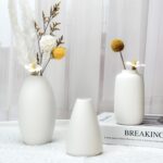 White Vases Set of 10, Small Ceramic Flower Vases Bulk Bud Vases for Wedding Tab... - Image 4