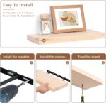 Marsmiles Natural Wood Floating Shelves | Unfinished Wood Wall Shelves Set of 2 ... - Image 5