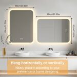 LUVODI Rectangle LED Bathroom Mirror: Smart Bluetooth Vanity Mirror Front-Lit De... - Image 4