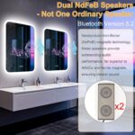 LUVODI Rectangle LED Bathroom Mirror: Smart Bluetooth Vanity Mirror Front-Lit De... - Image 6