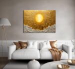 Boho Sun Canvas Wall Art Bohemia Minimalism Golden Abstract Sunrise Sunset Moder... - Image 3
