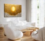 Boho Sun Canvas Wall Art Bohemia Minimalism Golden Abstract Sunrise Sunset Moder... - Image 4