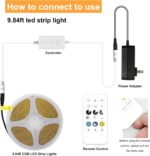 AXMOTUT COB LED Strip Lights with Remote, 24V 9.84ft Warm White Dimmable LED Lig... - Image 5