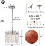 11" Handmade Ice Melt Glass Pendant Lights Kitchen Island Brushed Nickel Crystal... - Image 3