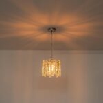 11" Handmade Ice Melt Glass Pendant Lights Kitchen Island Brushed Nickel Crystal... - Image 7
