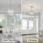 11" Handmade Ice Melt Glass Pendant Lights Kitchen Island Brushed Nickel Crystal... - Image 9