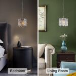 11" Handmade Ice Melt Glass Pendant Lights Kitchen Island Brushed Nickel Crystal... - Image 10