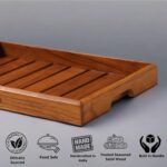 Vesta Homes Large Teak Wood Serving Tray for Home, Kitchen, Breakfast, Restauran... - Image 3