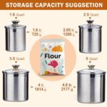 Cooks Standard Stainless Steel Food Jar Storage Canister Set Large 4-Piece, 1.6q... - Image 4
