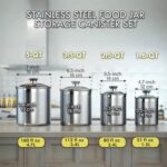 Cooks Standard Stainless Steel Food Jar Storage Canister Set Large 4-Piece, 1.6q... - Image 5