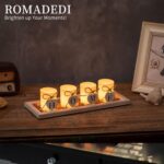 Romadedi Farmhouse Centerpiece Candle Holder Decor - Rustic Wooden Tray with 4 G... - Image 3