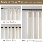 RYB HOME Sheer Curtains 108 inches Long Linen Blend Vertical Extra Long High Cei... - Image 3