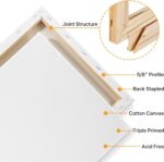 CONDA 18x24 inch Stretched Canvas for Painting, 5 Pack Large Canvas, 100% Cotton... - Image 4