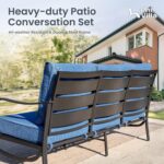 PHI VILLA 5 PCS Patio Furniture Set, Metal Deluxe Patio Set with 1 x 3 Seater De... - Image 3