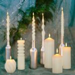 Nuanchu 9 Pcs Modern Decorative Candles Set 5 Pillar Aesthetic Ribbed Candles 4 ... - Image 6
