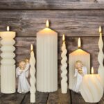 Nuanchu 9 Pcs Modern Decorative Candles Set 5 Pillar Aesthetic Ribbed Candles 4 ... - Image 7