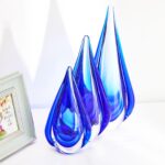 Luxury Lane Hand Blown Water Drop Sommerso Art Glass Sculpture for Home Decor 8.... - Image 5