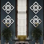 QMDECOR 2 Pack Silver Mirrored Square Wall-Mounted Mirrors Modern Glam Accent De... - Image 4