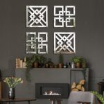 QMDECOR 2 Pack Silver Mirrored Square Wall-Mounted Mirrors Modern Glam Accent De... - Image 5