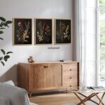 Yudinbin Dark Botanical Canvas Wall Art Vintage Moody Floral Poster Prints with ... - Image 5