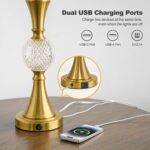 Oneach 28.5" Gold Table Lamps Set of 2, Tall Luxury Bedside Lamps with Night Lig... - Image 6
