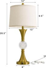Oneach 28.5" Gold Table Lamps Set of 2, Tall Luxury Bedside Lamps with Night Lig... - Image 7
