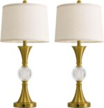 Oneach 28.5" Gold Table Lamps Set of 2, Tall Luxury Bedside Lamps with Night Lig... - Image 8