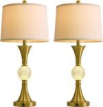 Oneach 28.5" Gold Table Lamps Set of 2, Tall Luxury Bedside Lamps with Night Lig... - Image 9