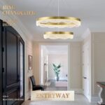2 Rings Gold Chandelier 24’’ Modern LED Chandeliers for Dining Room Dimmable LED... - Image 10
