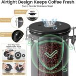Veken Coffee Canister with Window,Airtight Stainless Steel Kitchen Food Storage ... - Image 4