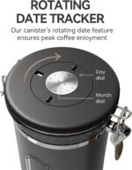 Veken Coffee Canister with Window,Airtight Stainless Steel Kitchen Food Storage ... - Image 5