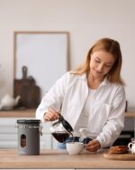 Veken Coffee Canister with Window,Airtight Stainless Steel Kitchen Food Storage ... - Image 6