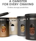 Veken Coffee Canister with Window,Airtight Stainless Steel Kitchen Food Storage ... - Image 7