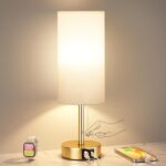 Gold Bedside Lamp for Bedroom Nightstand - Small Table Lamp with USB A + C Charg... - Image 10
