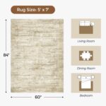 5x7 Washable Area Rugs for Living Room, Soft Faux Wool Luxury Floor Carpet for B... - Image 3