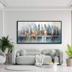 DUNHUANG ART New York City Skyline Abstract Art - Modern Manhattan City View Pai... - Image 3