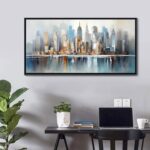 DUNHUANG ART New York City Skyline Abstract Art - Modern Manhattan City View Pai... - Image 4