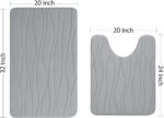 santanu Luxury Flannel Memory Foam Bathroom Rugs Sets 2 Piece - 32x20 Bath Mat +... - Image 3