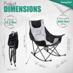 SUNNYFEEL Oversized Rocking Camping Chair, Fully Padded Patio Chair with Side Po... - Image 4