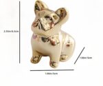 Gold Ceramic Dog Figurine, Luxury Animal Sculpture, Modern Desk Shelf Home Decor... - Image 3