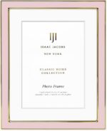 Isaac Jacobs 7x9 (Matted 5x7) Blush Enamel Picture Frame with Gold Metal Edge an... - Image 3
