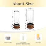 Hewory Hurricane Glass Candle Holder: 2PCS Rustic Brown Candle Holders for Pilla... - Image 4