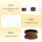 Hewory Hurricane Glass Candle Holder: 2PCS Rustic Brown Candle Holders for Pilla... - Image 5