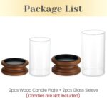 Hewory Hurricane Glass Candle Holder: 2PCS Rustic Brown Candle Holders for Pilla... - Image 8