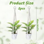 Macrame Plant Hanger, 2 Pcs Boho Hanging Planters for Indoor Outdoor, Decorative... - Image 3
